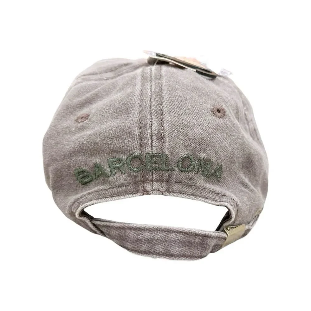NWT Brown Acid-Wash Baseball Cap with ‘Barcelona’ embroidered lettering